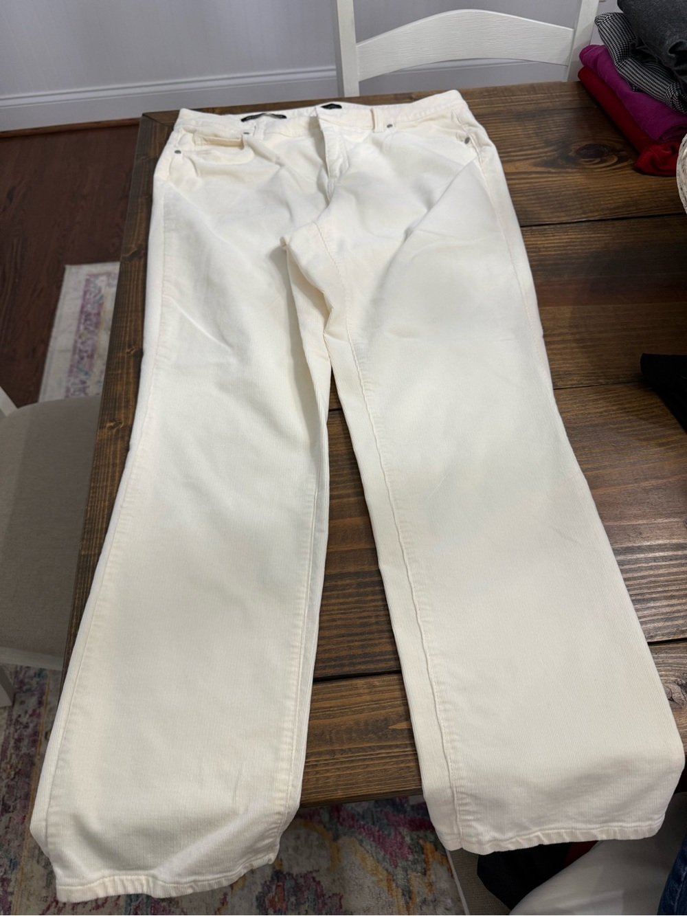 Talbots Cream Wide-Leg Jeans